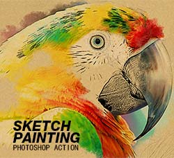 极品PS动作－草图绘画(含PDF图文教程)：Sketch Painting